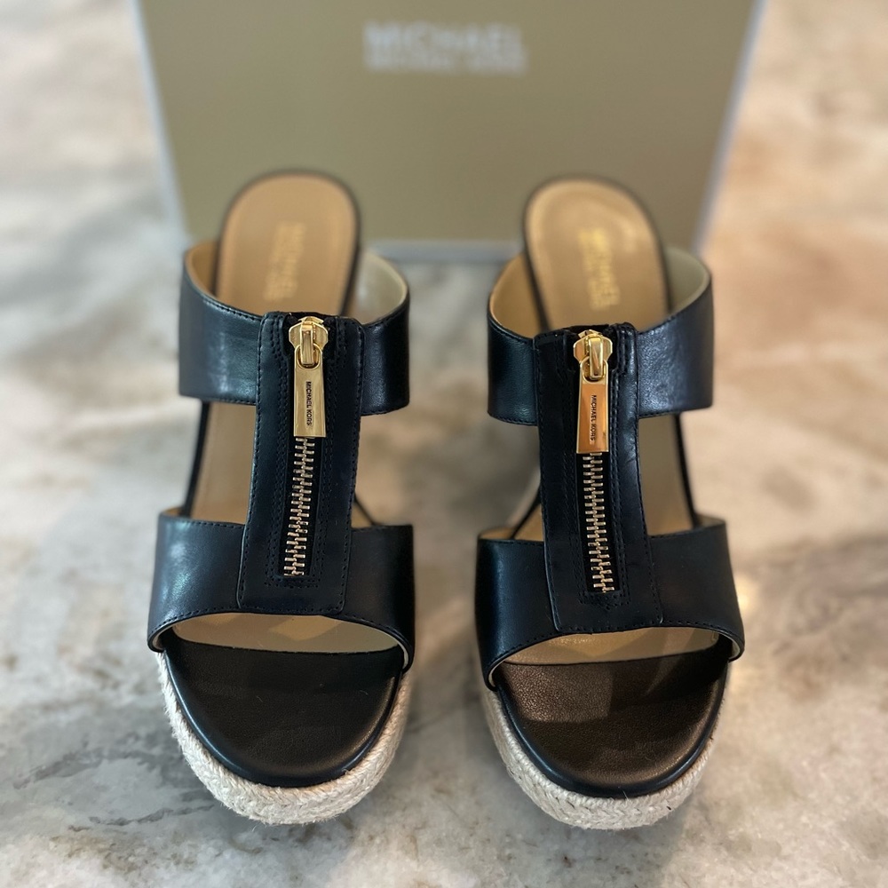 Michael Kors Bradley Leather Wedge Sandal